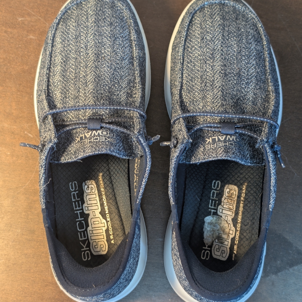 Skechers Hands Free Slip-ins GO WALK Joy Fantasia Navy Women's 7 Wide 124644W - Picture 6 of 9